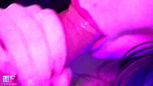 Intense close-up blowjob ends with cum filling her mouth