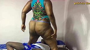 Patricia shakes her big ass for ebony big black cock creampie.