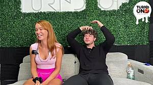 Zoey Luna drives in Tesla autopilot mode