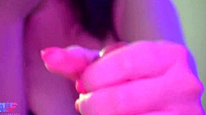 Intense close-up blowjob ends with cum filling her mouth