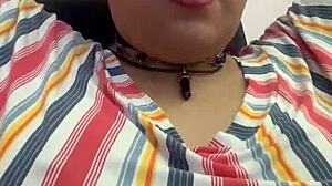 Mature latina Summynov performs intense blowjob on amateur cock.