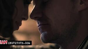 anal pleasure with satin bloom in voyeur cowgirl riding