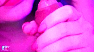 Intense close-up blowjob ends with cum filling her mouth