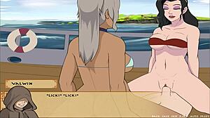 Korra and Jinora Double Stuffed in Four Elements Trainer Creampie