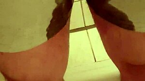 Naughty guy pisses in panties and cums