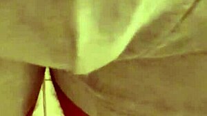 Naughty guy pisses in panties and cums