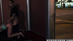 innocent teen valerie white gets roughly fucked in ass outdoors on street