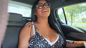 lola smith, big busty milf, gets hot casting in the car