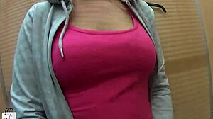 Young 18+ Blonde Girl With Big Boobs Fucking Outdoors