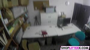 hot teen 18+ lily is not the brightest shoplifter, caught by police burglar