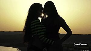 Busty Russian Pornstar Kira Queen in Hot Action with Sexy Brunette