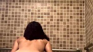 pretty latina princess yaya teases in the shower bath