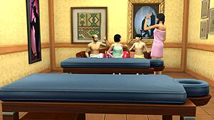 The japanese stepfather, along with his stepdaughter wife and stepson, engage in an erotic massage session together.