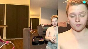 Naughty teen plays with her toys.