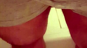 Naughty guy pisses in panties and cums