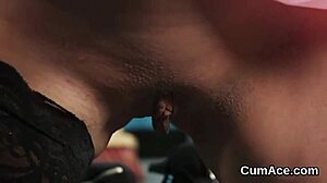 Sexy Honey Swallows Jizz Load