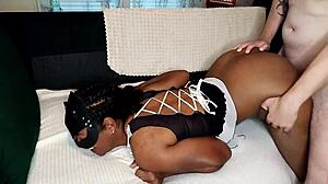 Luv contrast facefucking rough doggystyle for maid
