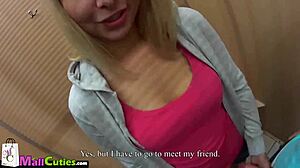 Young 18+ Blonde Girl With Big Boobs Fucking Outdoors