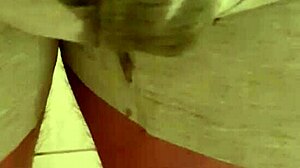 Naughty guy pisses in panties and cums