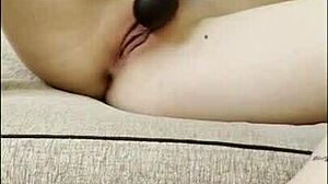 Hottie Tests New Toy on Wet Russian Pussy Solo.