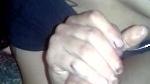 kandy rayne, petite brunette amateur, strokes her boyfriend's cock in homemade video until he cums hard