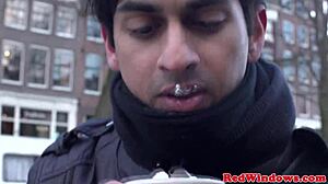 Real European Tourist in Lingerie Sucking and Rimming for Fun