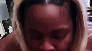 Ebony Wife Gives Head Until Cumshot in Homemade Video