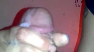 kandy rayne, petite brunette amateur, strokes her boyfriend's cock in homemade video until he cums hard