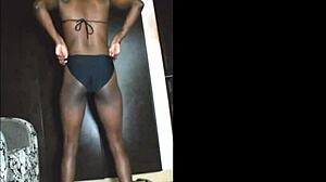 Black Babe Shakes Ass While Undressing