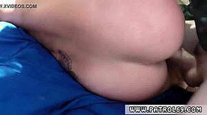 Latina Brunette Tied Up In Taxi Takes Cop's Cock Hardcore