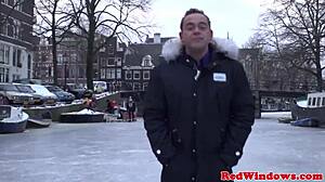 Real European Tourist in Lingerie Sucking and Rimming for Fun