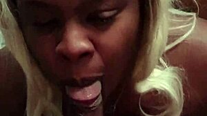 Ebony Wife Gives Head Until Cumshot in Homemade Video
