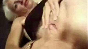 Barbie-faced granny tries anal with a huge cock in wild threesome.