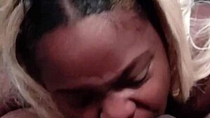 Ebony Wife Gives Head Until Cumshot in Homemade Video