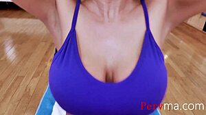 i watch busty stepmom seduce me during workout