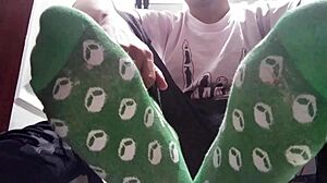 Intense Sweaty Feet In Green Socks