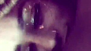 Horny fan begs for interracial creampie cumshot in bareback session.