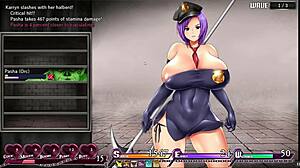 In Karryn's prison hentai, the barmaid gets drunk on cum pints while getting banged in the bar