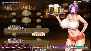 In Karryn's prison hentai, the barmaid gets drunk on cum pints while getting banged in the bar