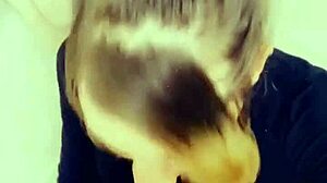 Beautiful shemale shows her adoration on her knees