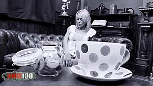 Blonde Babe In Alice Wonderland Uniform