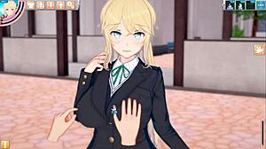 【エロゲーコイカツ！】可愛い金髪帰国子女爆乳jk「マーガレット」ちゃんがおっぱい揉みまくられる３dcgエロアニメ動画