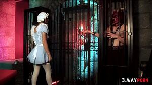 brunette lucy bell in group anal double penetration threesome