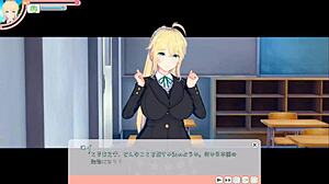 【エロゲーコイカツ！】可愛い金髪帰国子女爆乳jk「マーガレット」ちゃんがおっぱい揉みまくられる３dcgエロアニメ動画