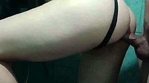 feeling intense pleasure as latina prostitute gets fucked in bathroom after stepsister's dance proposal