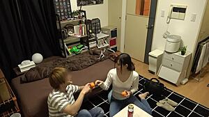 Wow! Watch This Skinny Asian Babe Akari Deepthroat and Take a Cumshot!