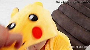 Intense Virgin Sex in Pikachu Costume