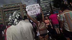 latina flashing ass in miniskirt at lgbt march