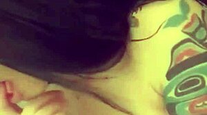 I watch tattooed teen masturbate with dildo