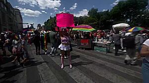 latina flashing ass in miniskirt at lgbt march